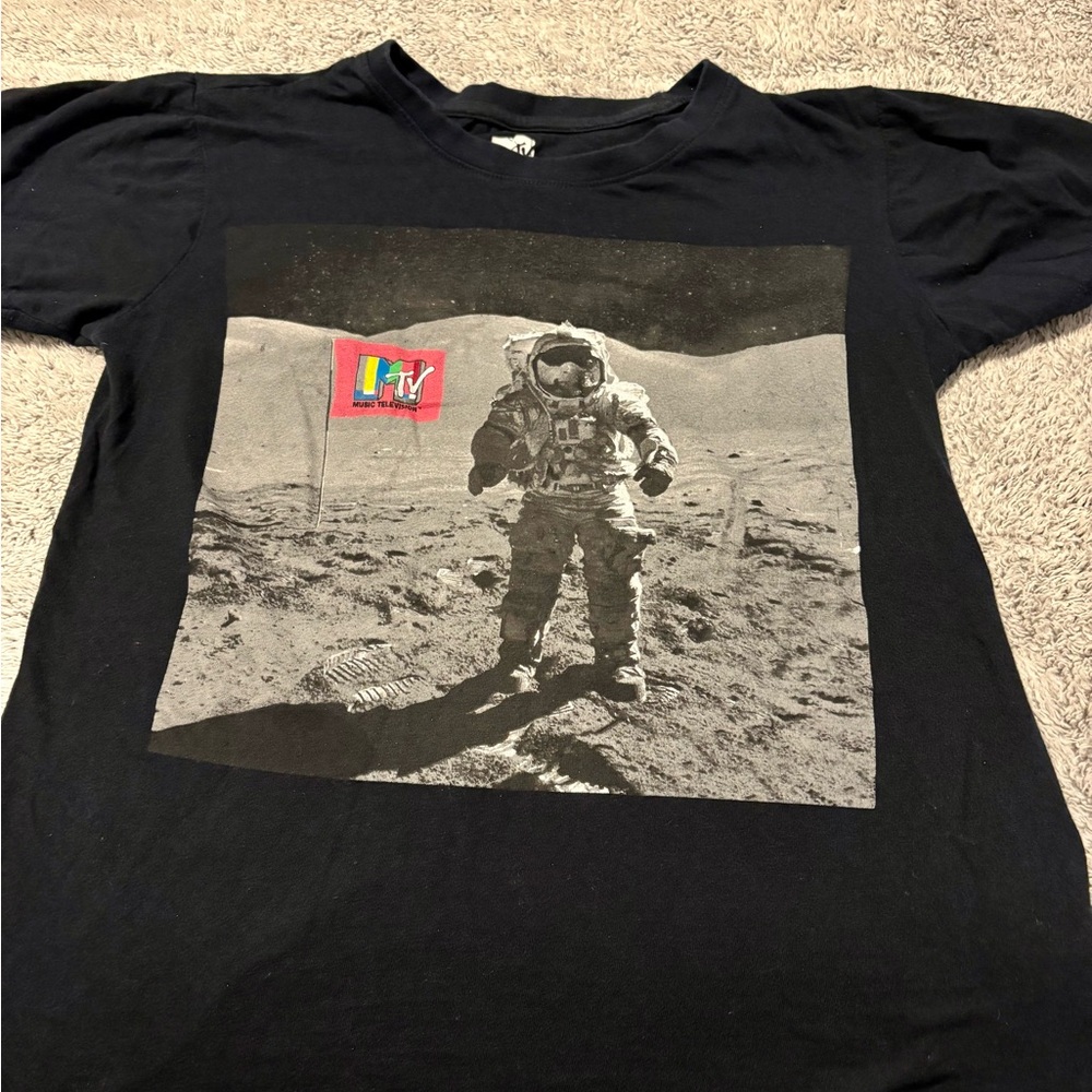 MTV Black Crew Neck Tee
